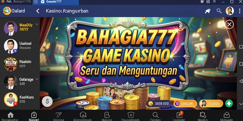 Tampilan gameplay menarik dari BAHAGIA777 dengan berbagai permainan kasino.