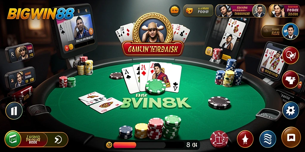 Tampilan gameplay BIGWIN88 yang mendebarkan saat bermain poker.