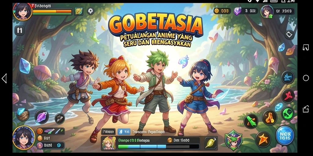 Tampilan gameplay seru di dunia Anime yang menakjubkan.
