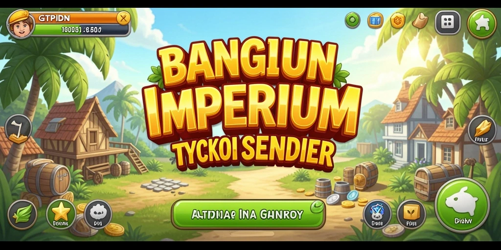 Tampilan gameplay GTPIDN yang menampilkan pembangunan kerajaan bisnis.