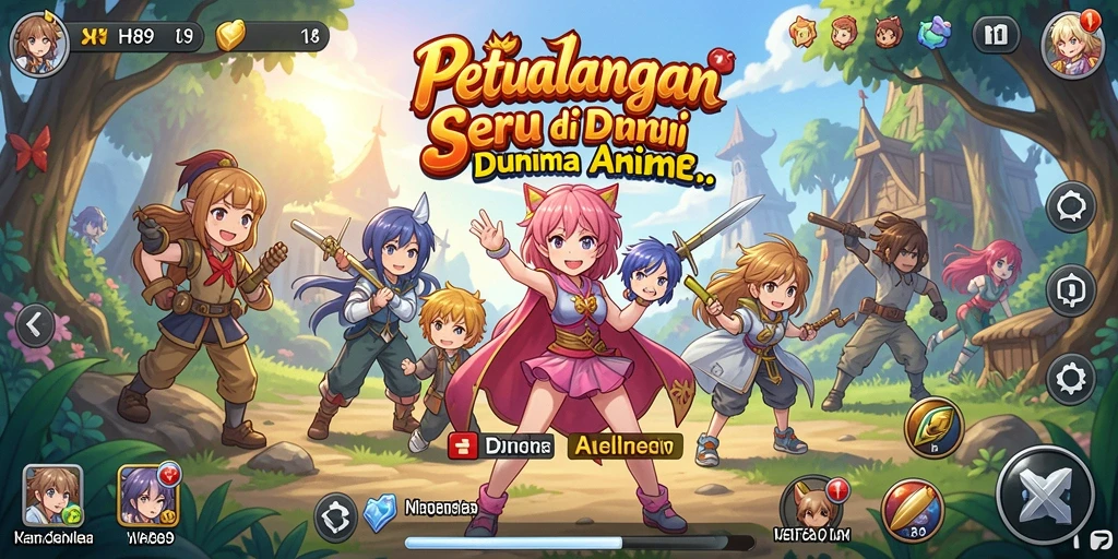 Tangkapan layar gameplay H89 menampilkan pertarungan epik karakter anime.