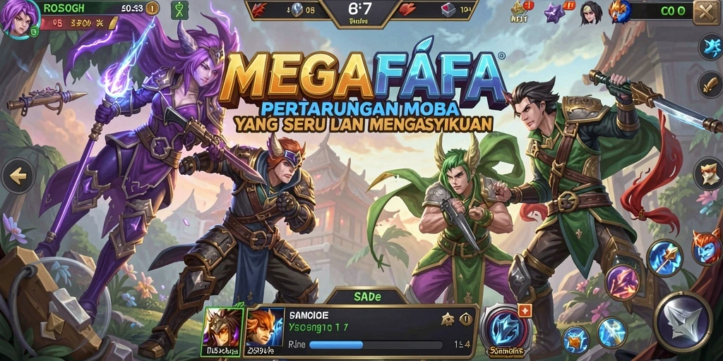 Screenshot gameplay menampilkan pertarungan seru dalam MEGAFAFA.