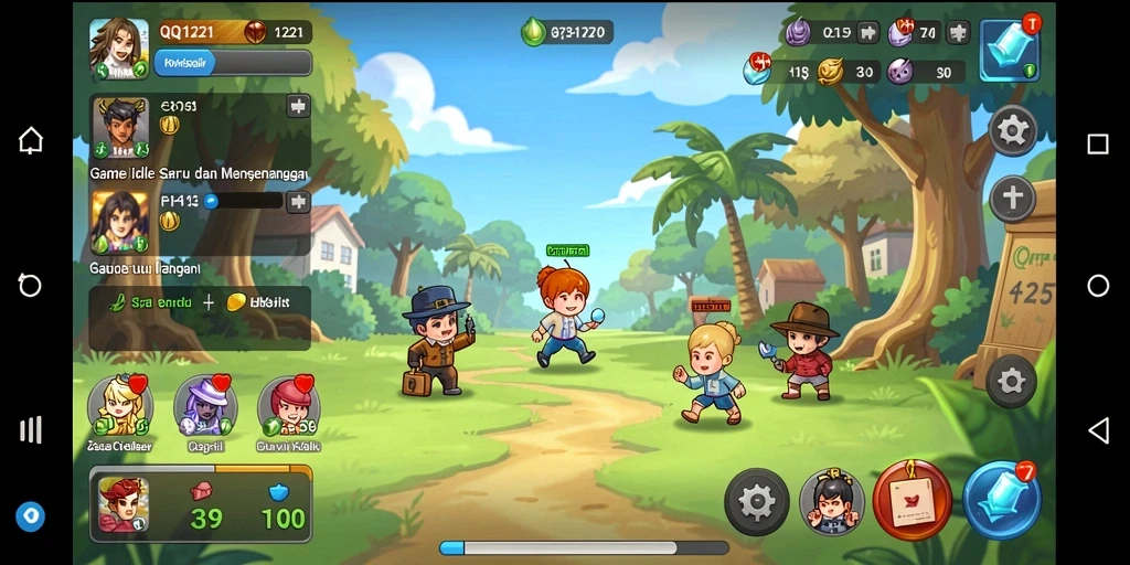 Gameplay QQ1221 yang menarik dalam gaya Idle.