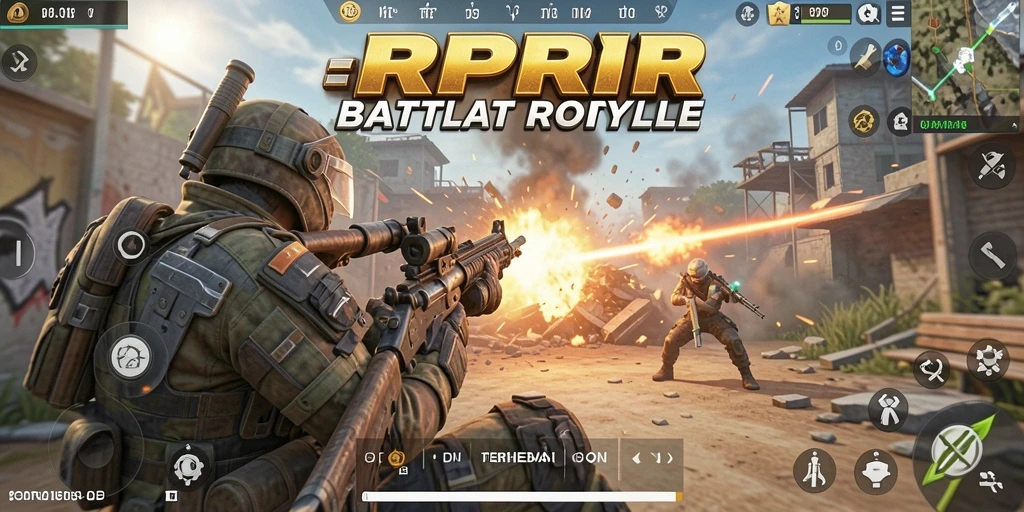 Gameplay seru dalam RPRR saat bertempur di arena Battle Royale.