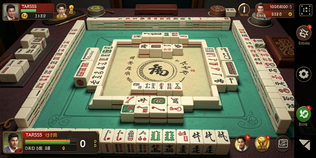 Tampilan gameplay TAR555 yang seru dengan ubin Mahjong.