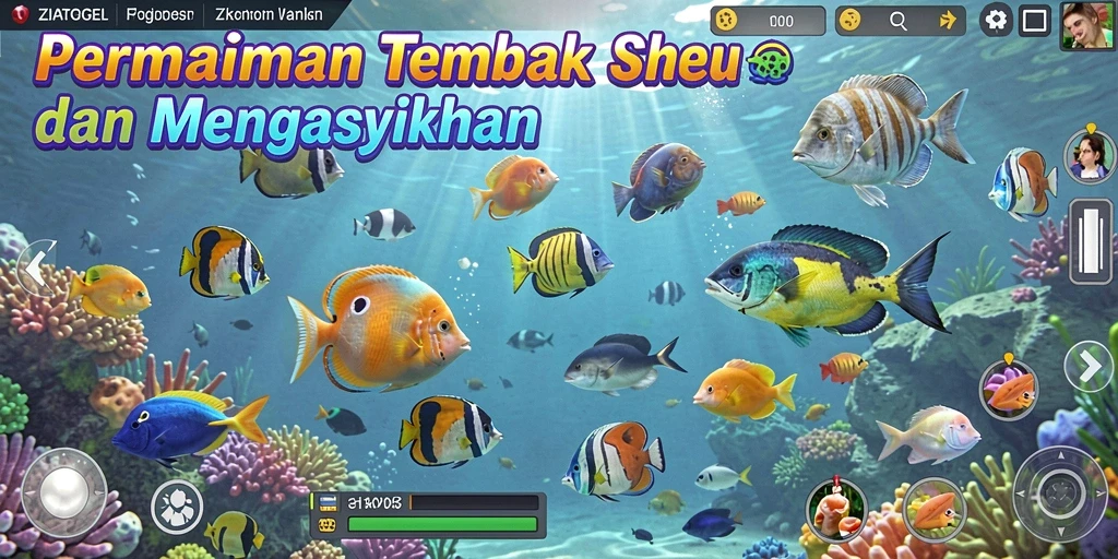 Screenshot utama menampilkan serunya gameplay Tembak Ikan.