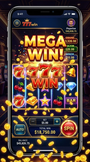 Tampilan antarmuka aplikasi 777win yang intuitif dan mudah digunakan.